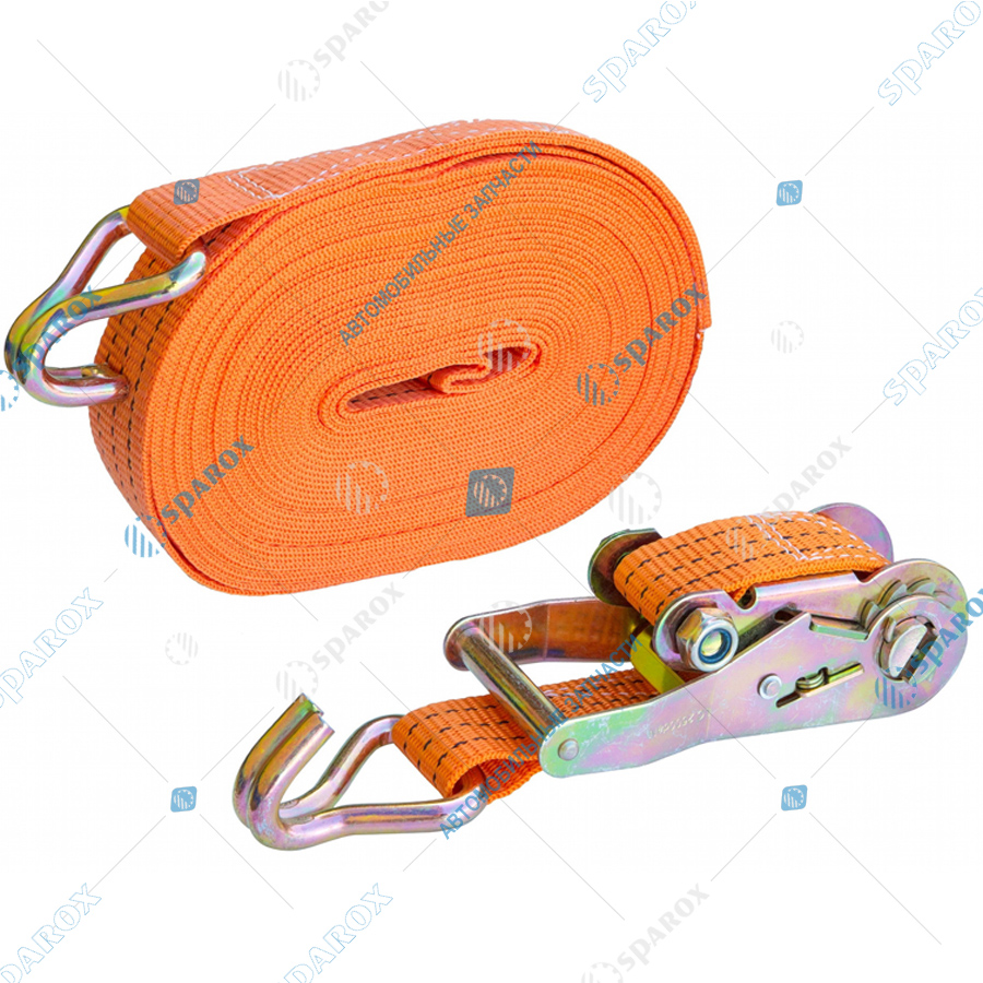 ДАЛИ-авто-DA-00530 Стяжка (ремень) крепления груза (12 м, 38 мм) 1,5-3 тонн (лента+ механизм) (упак. 15 шт)