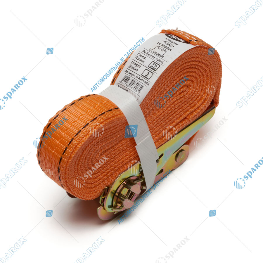 ДАЛИ-авто-DA-01593 Стяжка (ремень) крепления груза кольцевая (05 м, 25 мм)  0,5-0,9 тонн (лента + механизм без крючков) упак. 50 шт