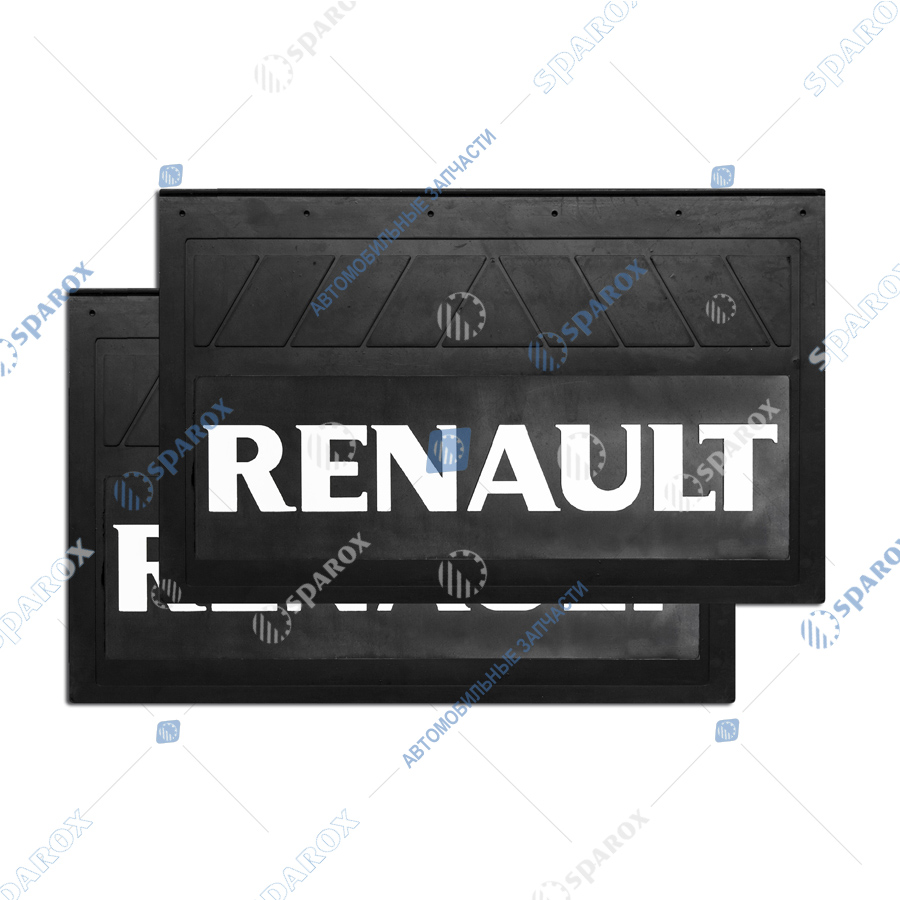 DA-02186 Брызговик задний 580х360х7 RENAULT, резина, объемный, белая надпись,  6 отверстий (комплект) (ДАЛИ-авто), цена 1015 руб., в наличии, купить на  Sparox.ru