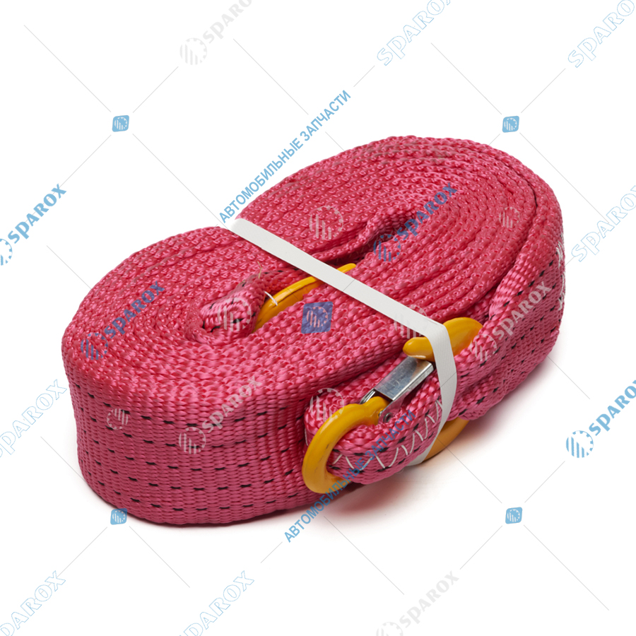ДАЛИ-авто-DA-02748 Трос буксировочный лента, 2 усил. крюка + 2 петли 6м ( 8т) ширина ленты 75мм