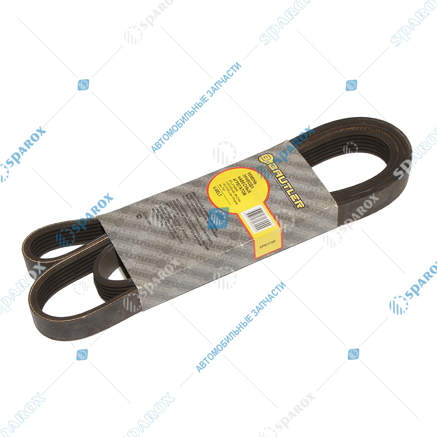 GLOBELT-6PK1750 Ремень поликлиновой 6PK-1750 генератора ГАЗ-31105 (двиг. Крайслер) без ГУР