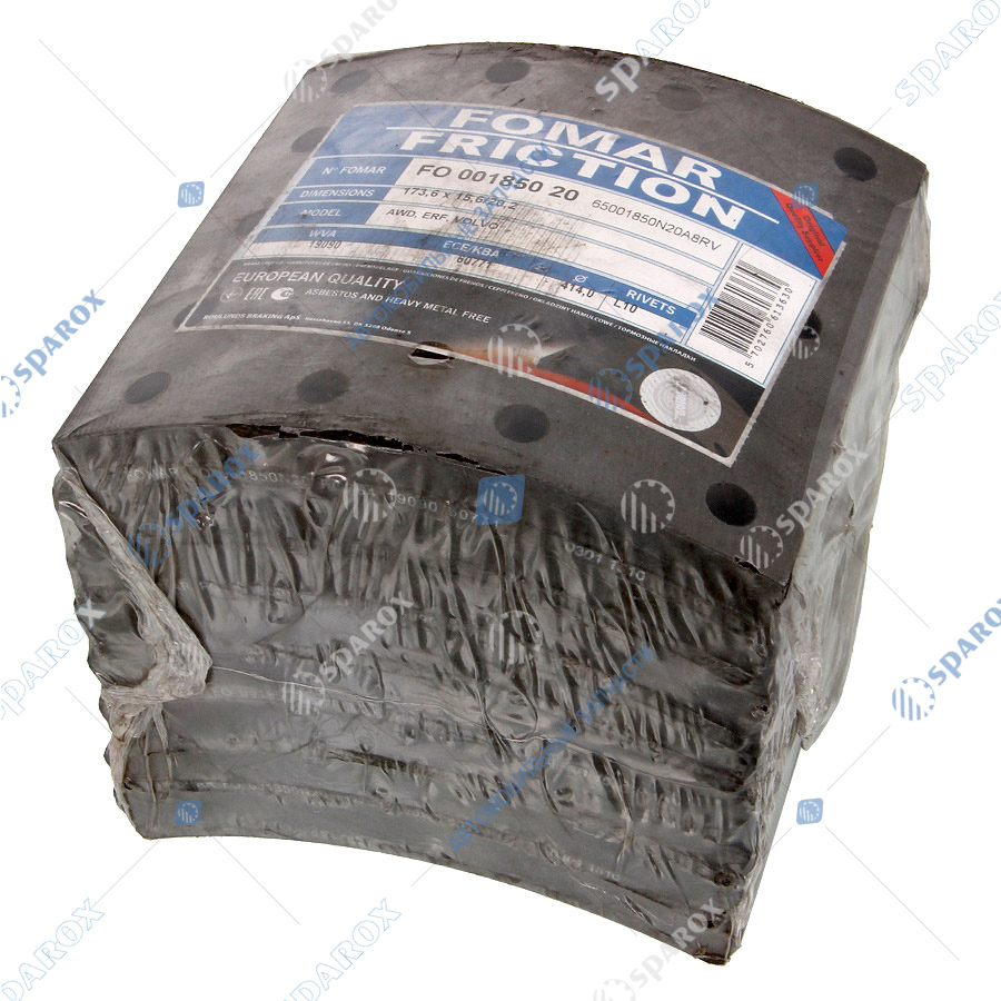 Fomar-65001850N20A8RV Комплект барабанных накладок 19938 (2-й рем.)