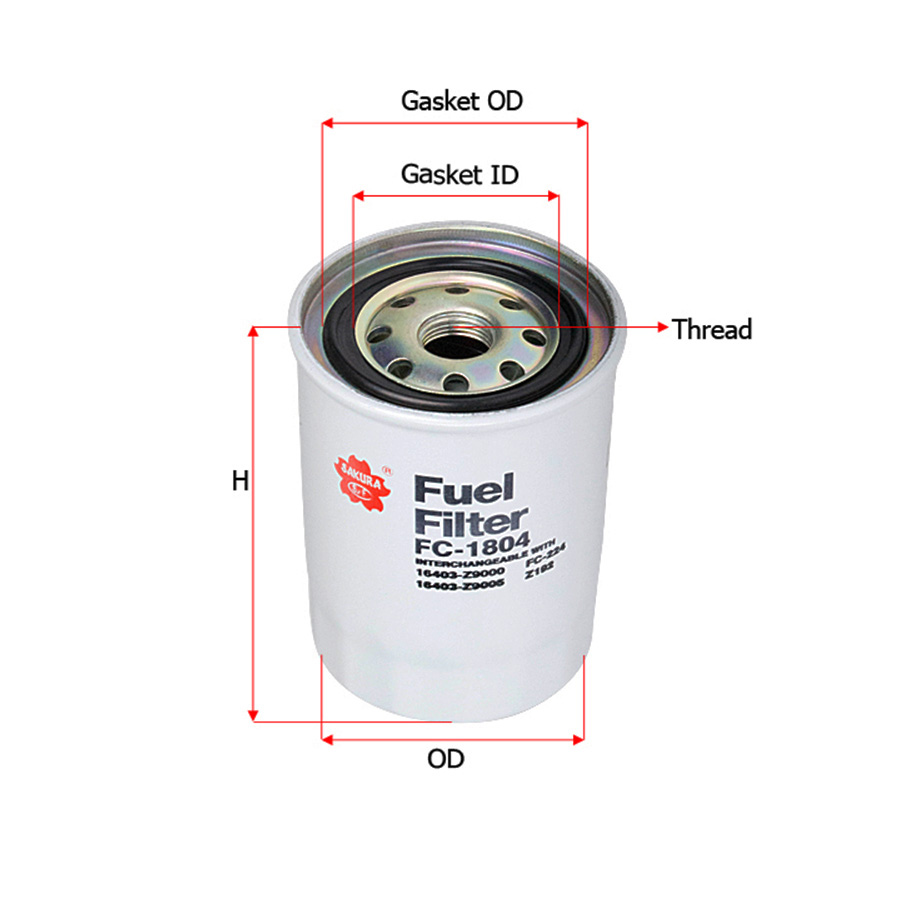 Sakura-FC1804 Фильтр топливный SANY SY55, SY60C, SY65C9, SY75C, SY75C9, SY85, SY95; XCMG XE75D, XE75DA