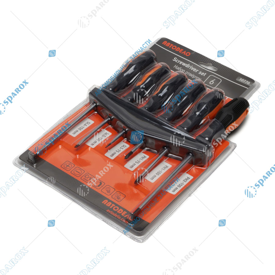 АвтоDело-30770 Набор отверток АвтоDело (6предм.) (с кругл. стержнем)