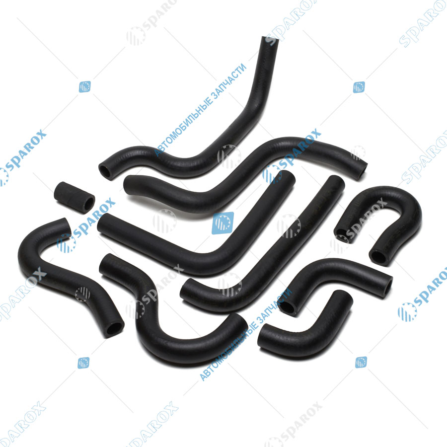 ГТ3302-8120032-20 Патрубки отопителя ГАЗель Евро-3 без хомутов (комплект 10 шт.) 3302-8120006-81-118бМ