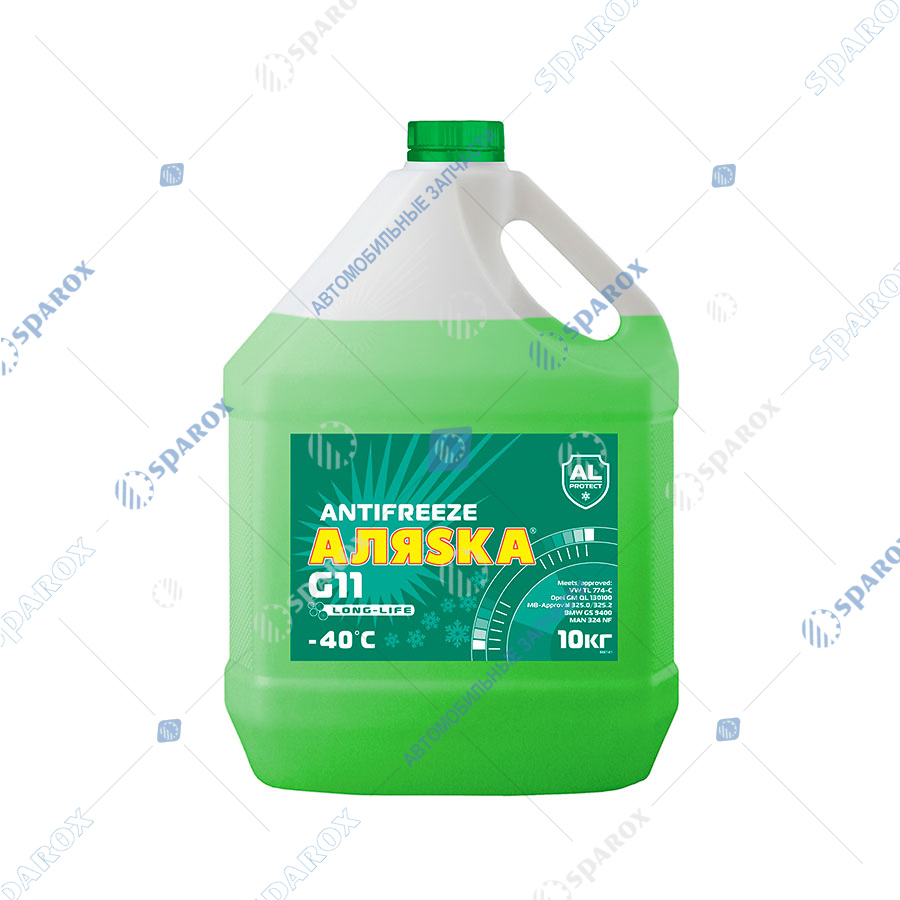 Аляска-Т-Антифриз Антифриз Аляска -40C (10кг) зеленый G11 Long Life /5087/ Аляска-Т-Антифриз Антифриз Аляска -40C (10кг) зеленый G11 Long Life /5087/
