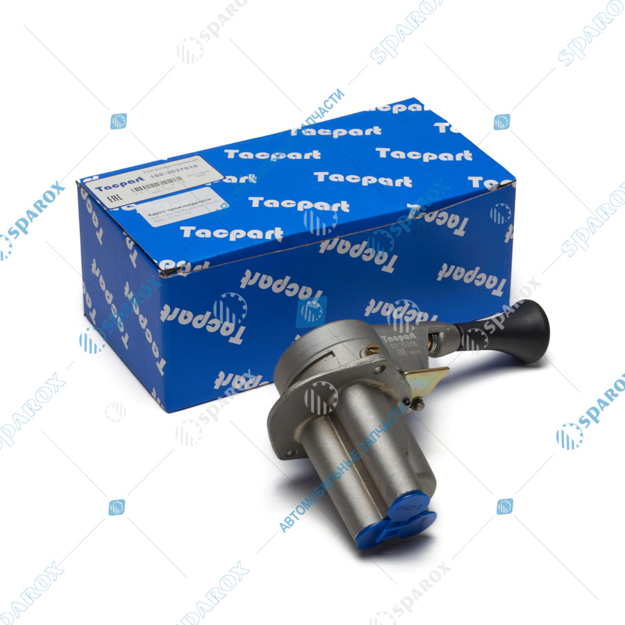 Tacpart-t01.35.018 Кран тормозной с ручным управлением ЗИЛ, Камаз, МАЗ, УРАЛ, КрАЗ, БЕЛАЗ, ПАЗ, ЛИАЗ (100-3537010)
