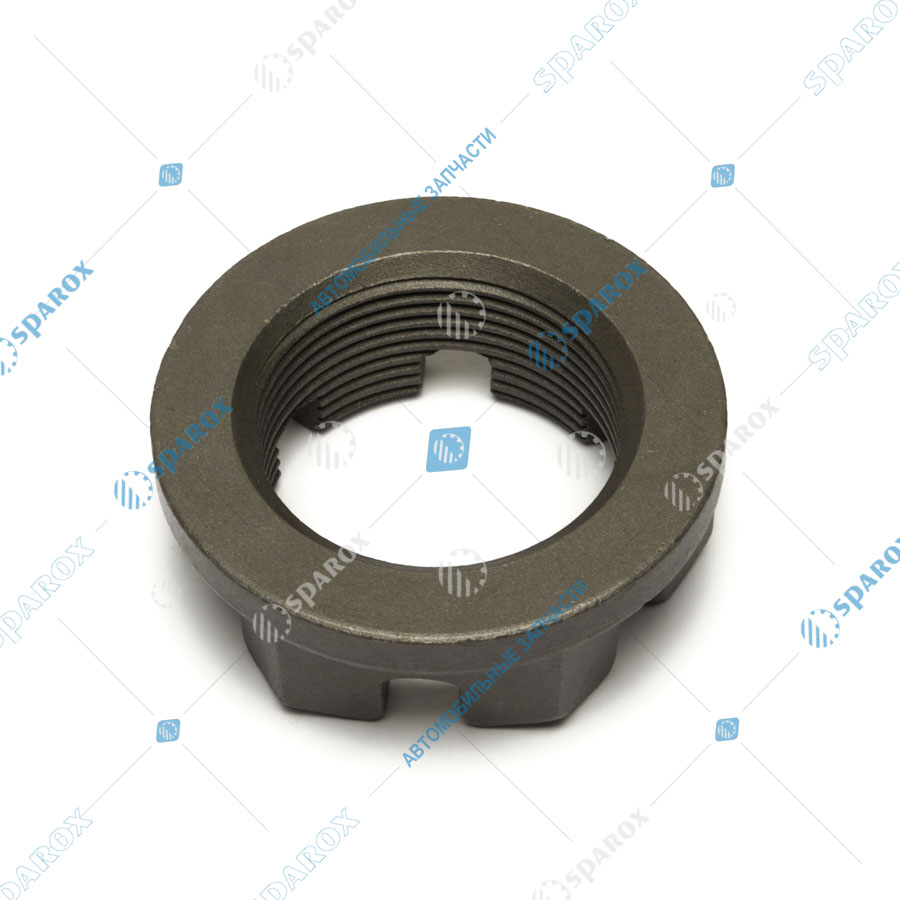 374964-01-СПЕЦМАШ Гайка М42х2-5Н6Н фланца редуктора, корончатая (ТЕФЛОН) МАЗ (СПЕЦМАШ)