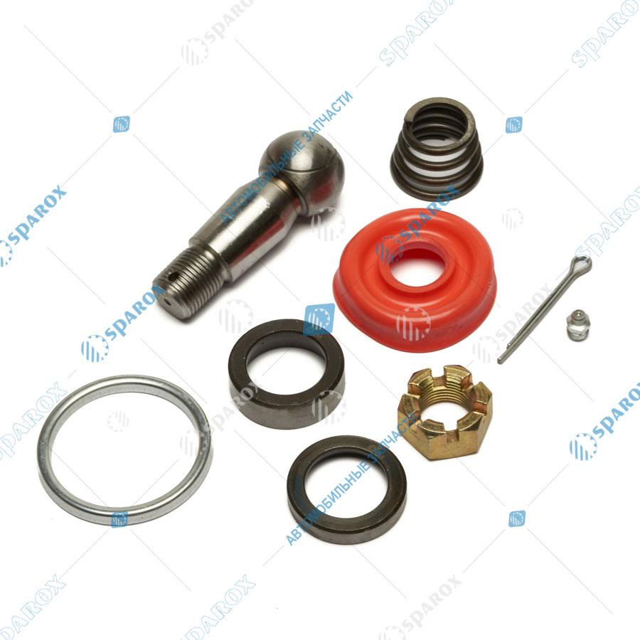 5336-3003065-01-СПЕЦМАШ Палец шаровой рулевой тяги МАЗ, КрАЗ сухари, пружина, уплотнитель, гайка (СПЕЦМАШ)
