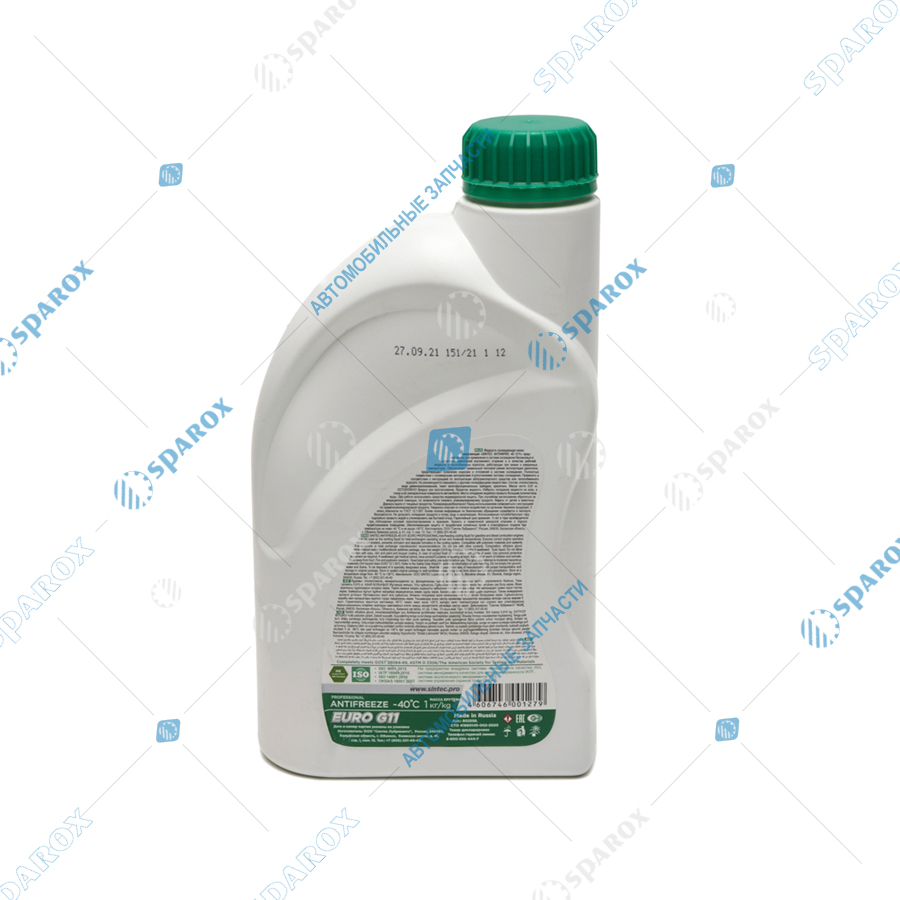Sintec-990553 Антифриз SINTEC EURO -40C (1кг) зеленый G11 Sintec-990553 Антифриз SINTEC EURO -40C (1кг) зеленый G11