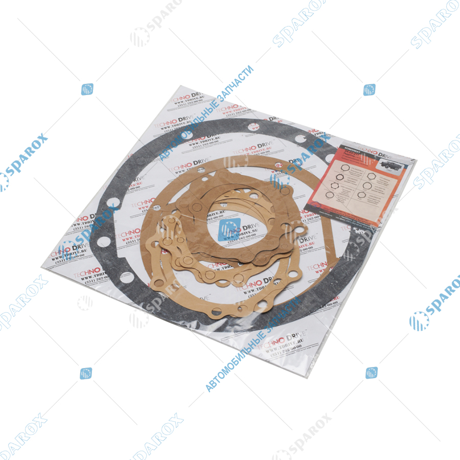 УРАЛ-Р-2402010 Р/к прокладок редуктора (паронит, картон) УРАЛ (15 отв.) (7 наим.) ПРОФ 04-04-211 (TECHNO DRIVE)