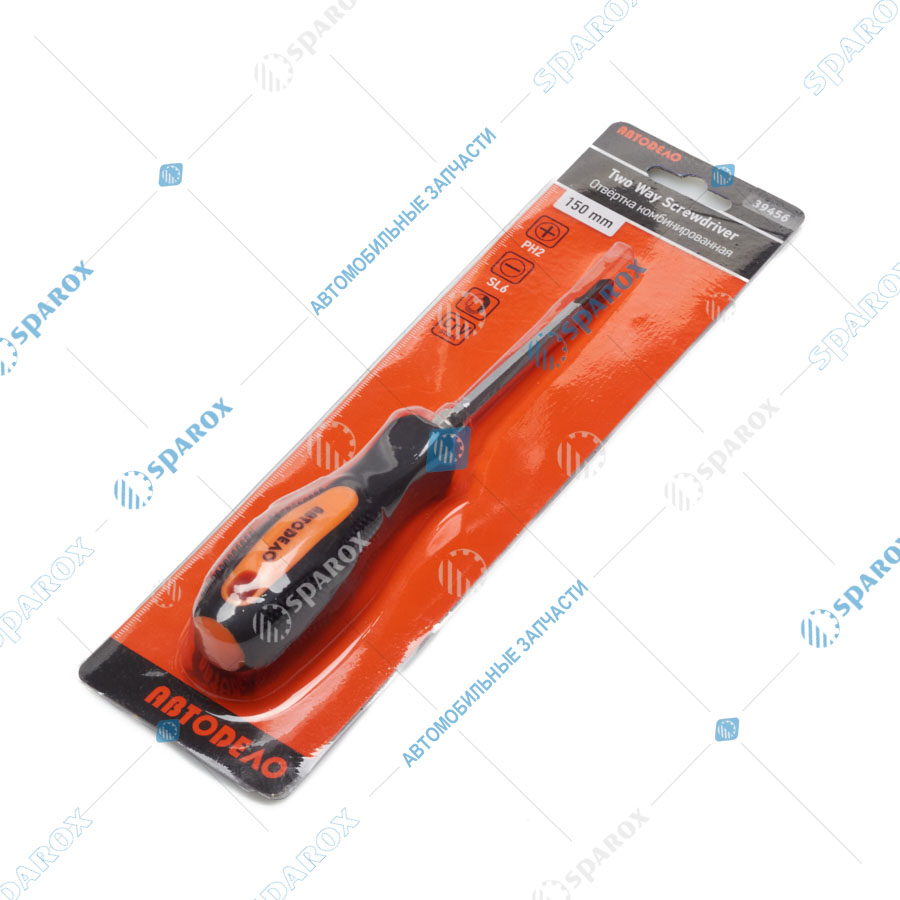 АвтоDело-39456 Отвертка комбинированная (PH2-SL6 L=150mm) АвтоDело 12338