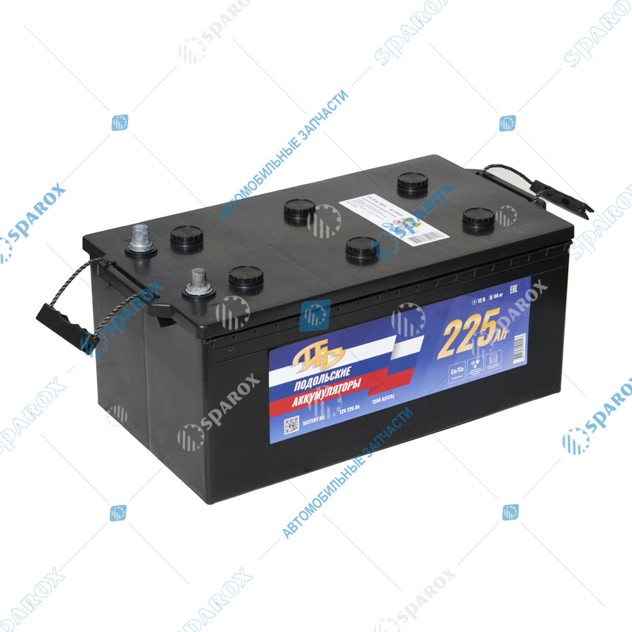 6СТ-225-3703010 Аккумулятор 6СТ225 обратная полярность, конусные клеммы ПАЗ
