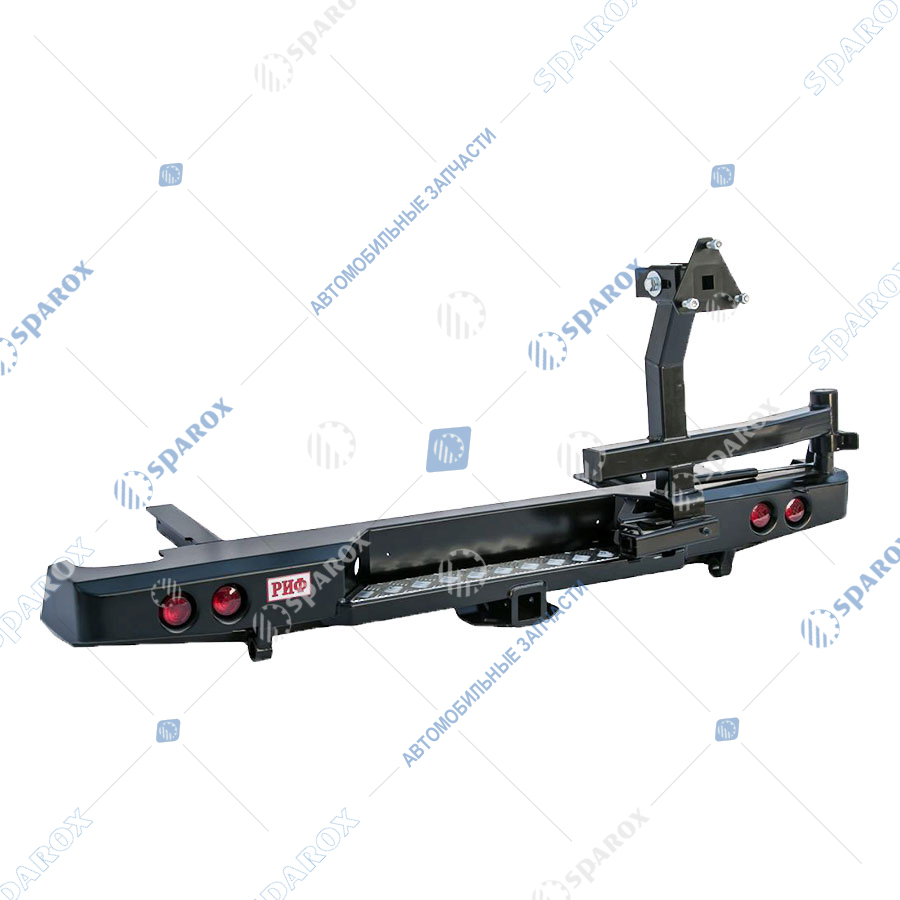 RIFD22-20126 Бампер РИФ задний Nissan NP300 2010+ (кузов 1500 мм) с квадратом под фаркоп, калиткой и фонарями (РИФ)