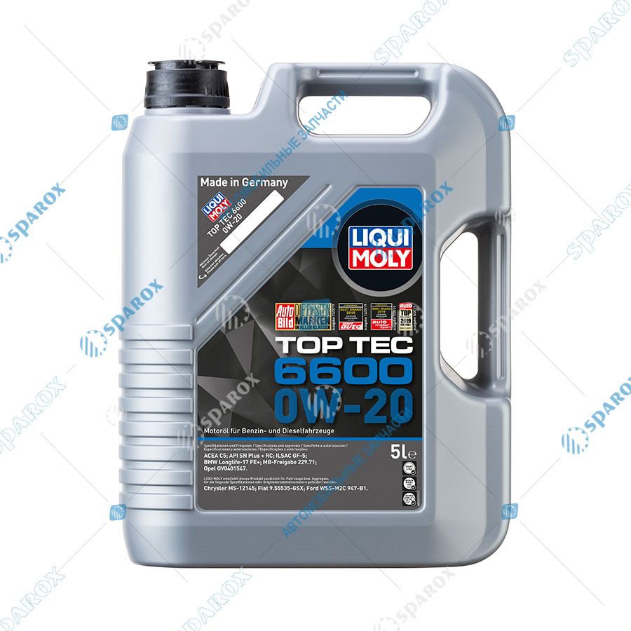 LIQUI MOLY-21411 Масло мотор. НС-синт Top Tec 6600 0W-20 5л.