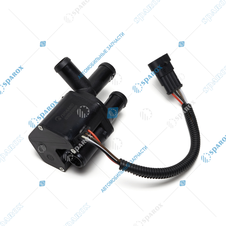 А21R23-8109030P Кран отопителя ГАЗель(он)-Next, C41R11, C41K31 электрический без сальник., 4 патрубка (ПРАМО)