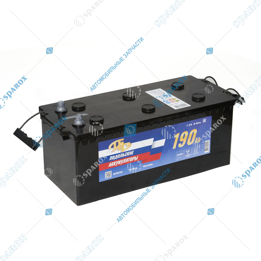 6СТ-190-3703010 Аккумулятор 6СТ190 обратная полярность, конусная клемма ПАЗ