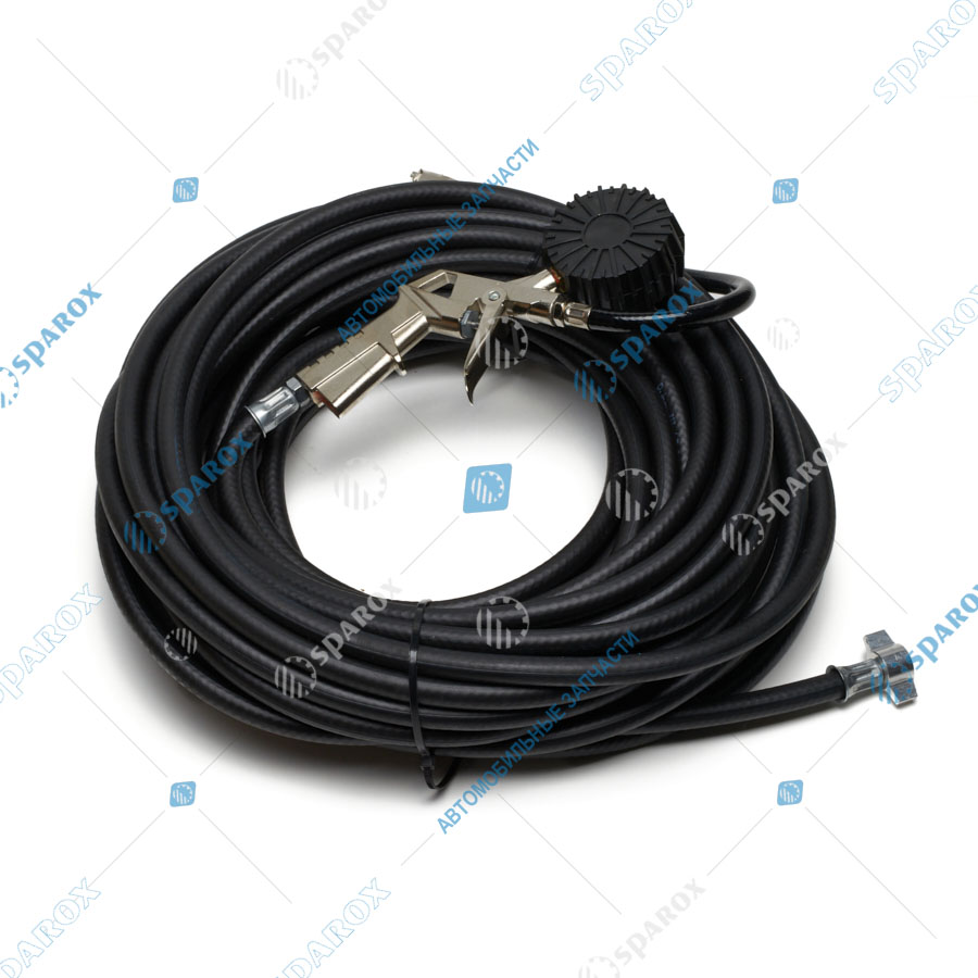 ДАЛИ-авто-DA-02990 Шланг подкачки колес с манометром и пистолетом 24м 20 атм(5 шт уп)(Россия)