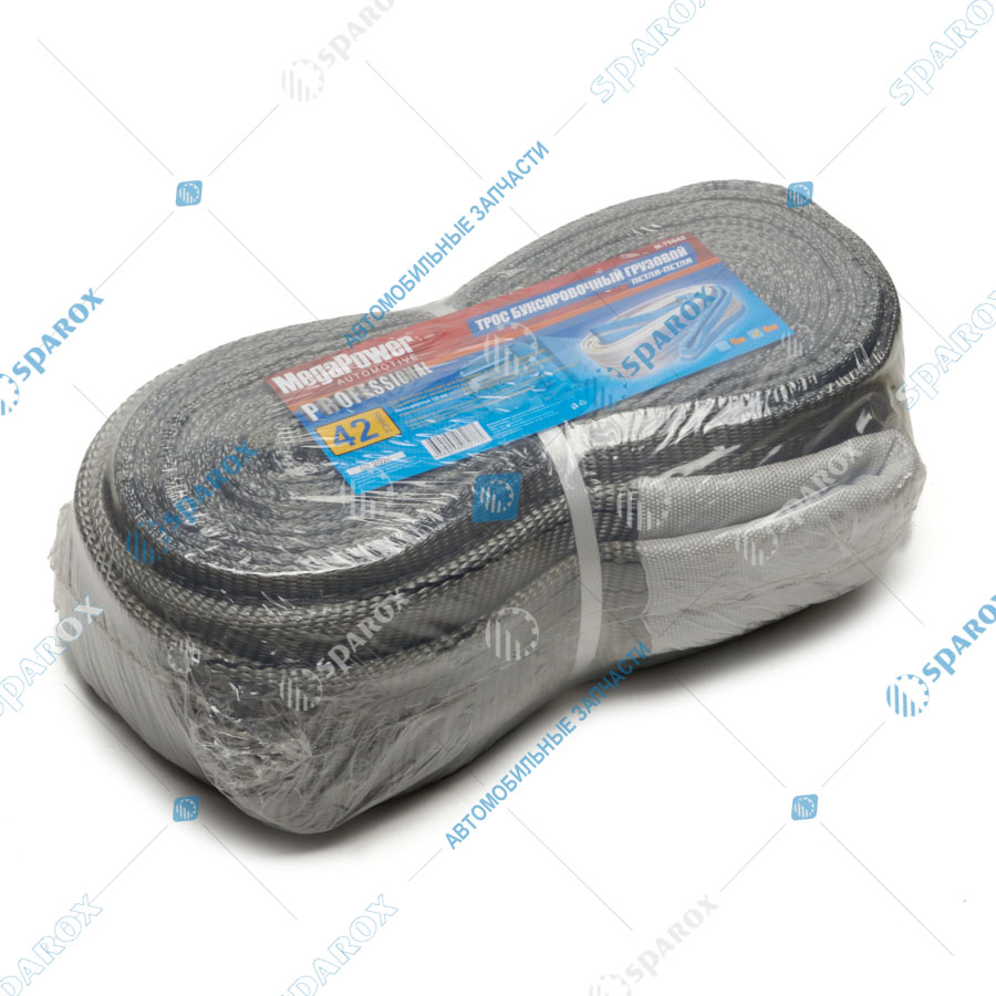 MEGAPOWER-M-75642 Трос буксировочный 42т 6м 120мм ленточный (петля-петля) MEGAPOWER M-75642