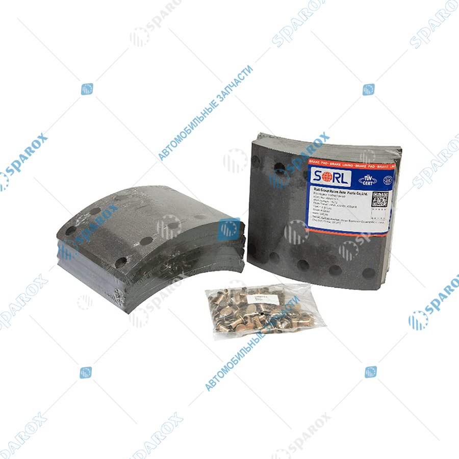 HM5603-1 Накладка тормозная, комплект 8 шт. заклепки 80 шт. 420x180 1-й рем. BPW, SAF 19032 (SORL)