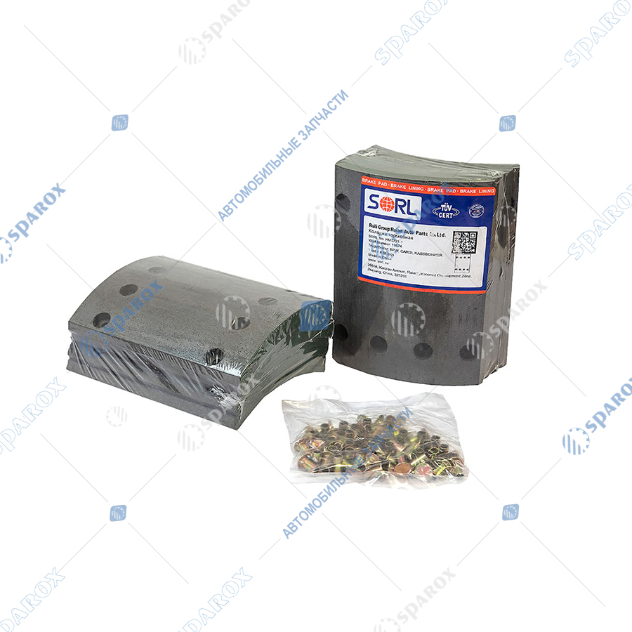 HM5721-1 Накладка тормозная, комплект 8 шт. заклепки 64 шт. 300x200 1-й рем. BPW 19574 (SORL)