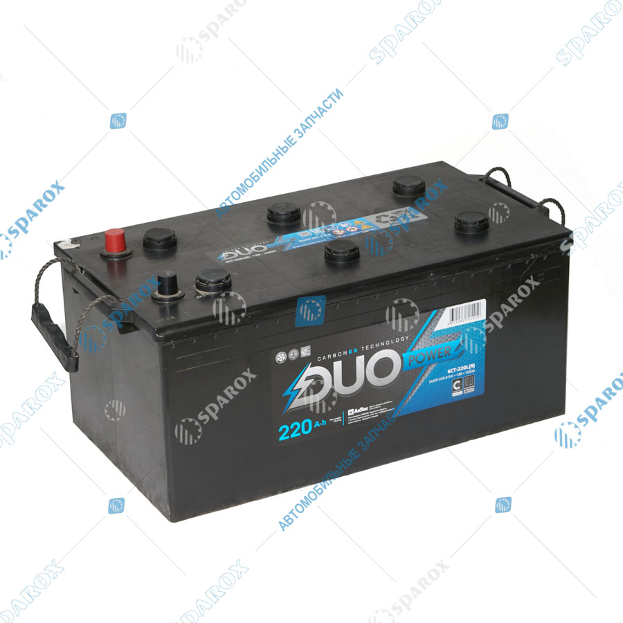 6СТ-220-3703010 Аккумулятор 6СТ220 обр. пол., конусные клеммы DUO POWER DUOP 220-З-R-K (АкТех)
