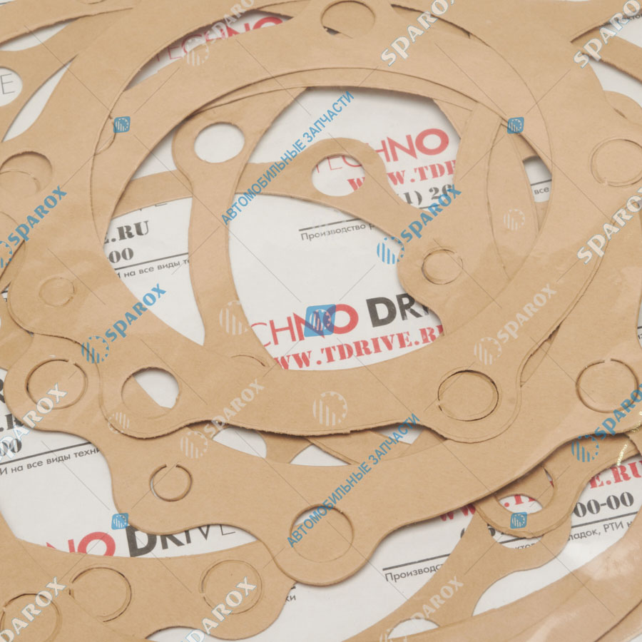 Урал-04-03-311 Р/к прокладок редуктора (картон, паронит) УРАЛ (7 наим.) (13 отв.) 04-03-311 (TECHNO DRIVE)