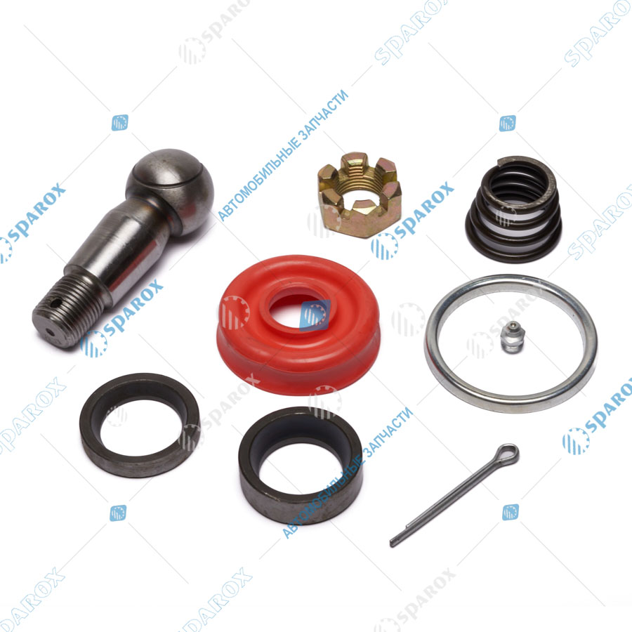 5336-3003009-СПЕЦМАШ Р/к наконечника ПОЛНЫЙ (палец с сухарями(СМ)+гайка+пруж.+пыльник) (СПЕЦМАШ)