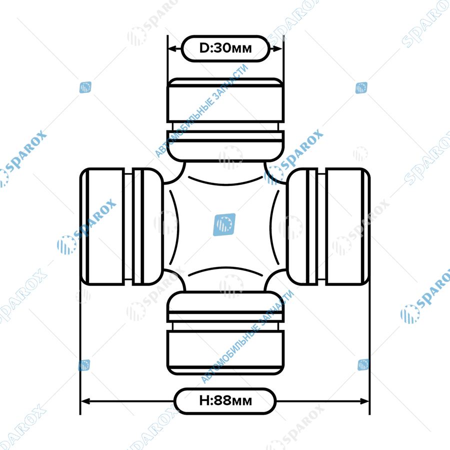 3102-2201025 AE Крестовина карданного вала в сборе (30х88), ГАЗ, УАЗ, МТЗ, МАЗ (лебедки), мелкий ролик (ан. 72-2203025)
