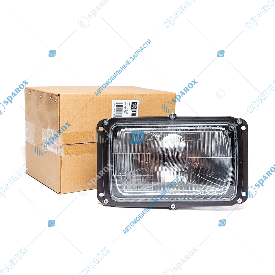 341-3711 AE Фара Камаз, МАЗ, ГАЗ, УАЗ рифленое стекло, с корректором (112.03.29, 334.3711) 341-3711 (AE)