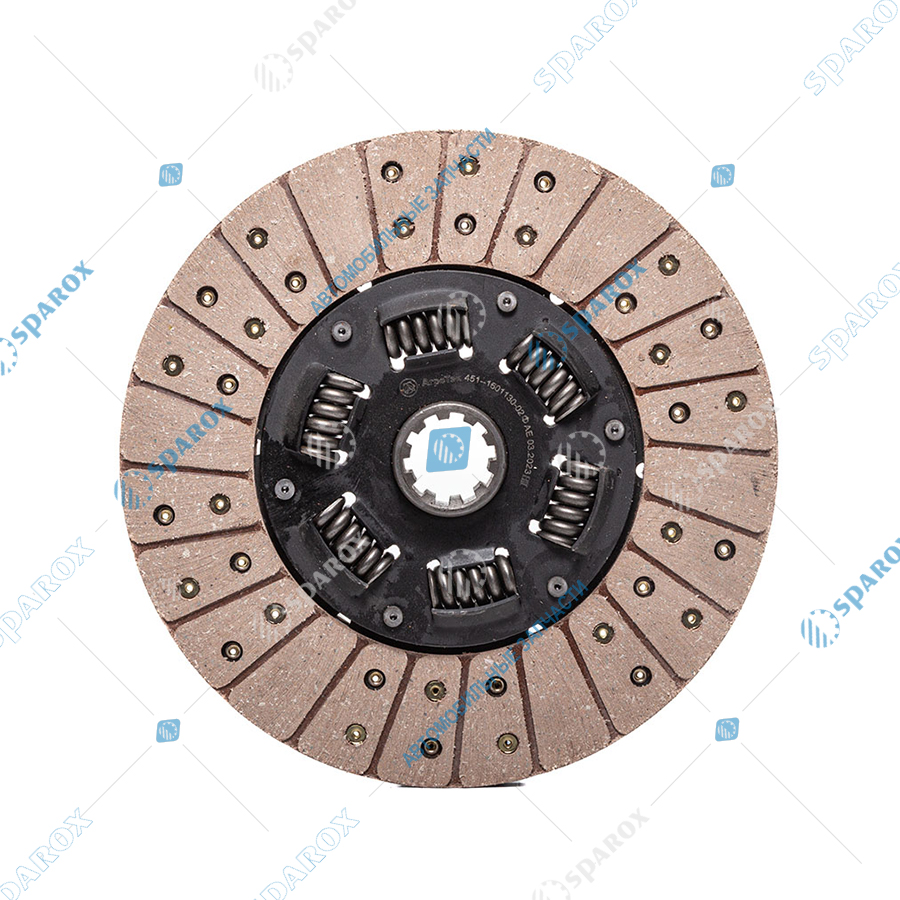 451-1601130-02Ф AE Диск сцепления ведомый, УАЗ, усиленный, под рычажную корзину, d=254мм (ан. 451-1601130-02, 451-01-1601130-02)