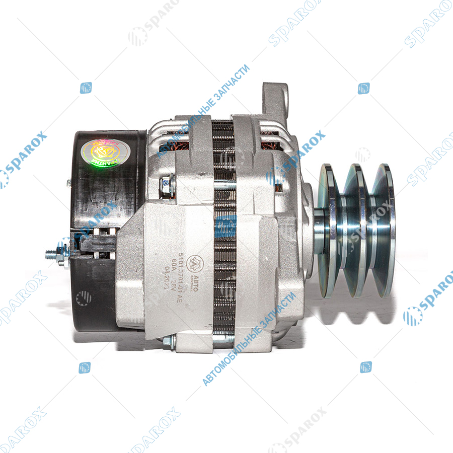 5101-3701-01 AE Генератор, ГАЗ, дв. ММЗ, 28 В, 60 А, 2-ручьевой (ан. ГГ273В1-3)