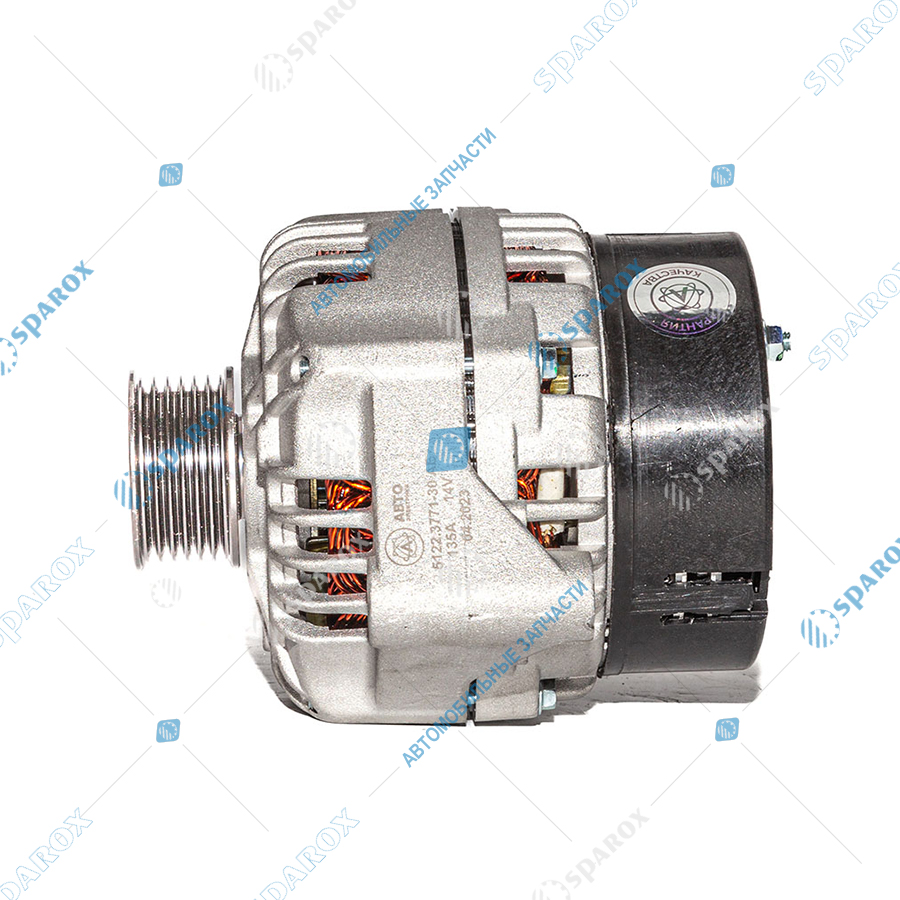 5122-3771-30 AE Генератор ГАЗ, УАЗ дв. ЗМЗ 14 В, 135 А, поликлиновый (ан. 4236.3771)