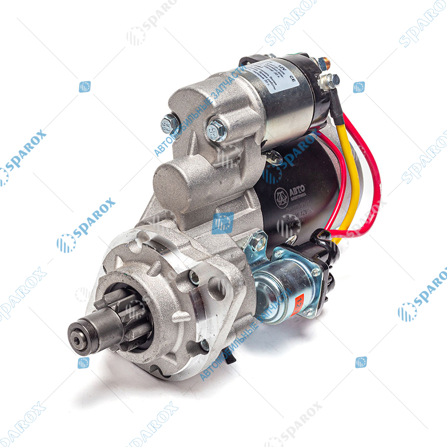 5343-3708-02М AE Стартер редукторный, ГАЗ, дв. ЯМЗ, с доп.реле, 12 В, 3.5/4.9 кВт, 9 зуб. (ан. M93R2002SE, AZF4383, AZF4209, 5312.3708)