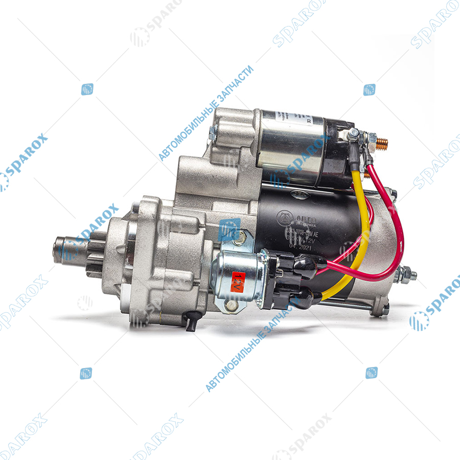 5343-3708-02М AE Стартер редукторный, ГАЗ, дв. ЯМЗ, с доп.реле, 12 В, 3.5/4.9 кВт, 9 зуб. (ан. M93R2002SE, AZF4383, AZF4209, 5312.3708)