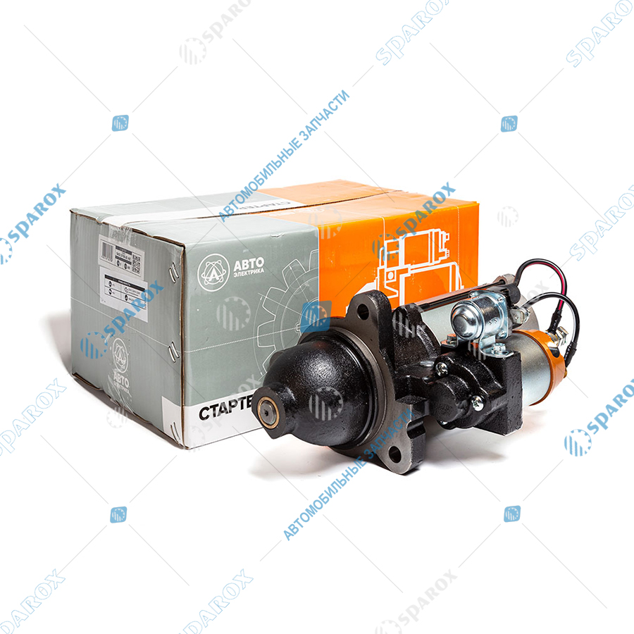 5432-3708-20 AE Стартер редукторный, МАЗ, ГАЗ, МТЗ, АМКОДОР, дв. ММЗ, 24 В, 5.5/9.0 кВт, 10 зуб., модуль 3.75, с дополнительным реле (ан. 3002.3708)
