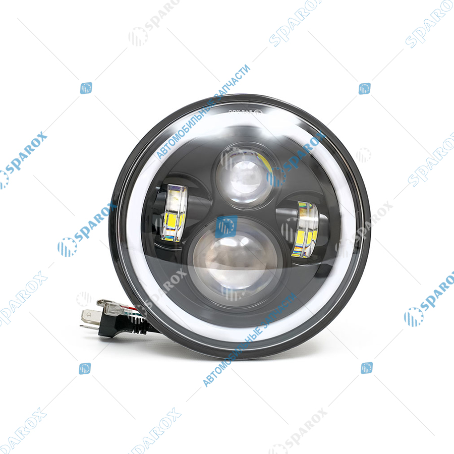 62-3711-4LED AE Фара ВАЗ, ГАЗ, УАЗ, Камаз, МТЗ светодиодная 9-30В, 4 диода (ближний/дальний свет, ДХО, поворотник)