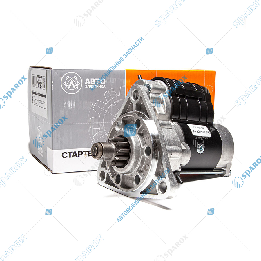 74-3708R AE Стартер МТЗ дв. ММЗ 12 В, 4.9 кВт, 10 зуб. редукторный (смещенный редуктор) (ан. AZJ3385, AZJ3124, 142М, 24.3708)