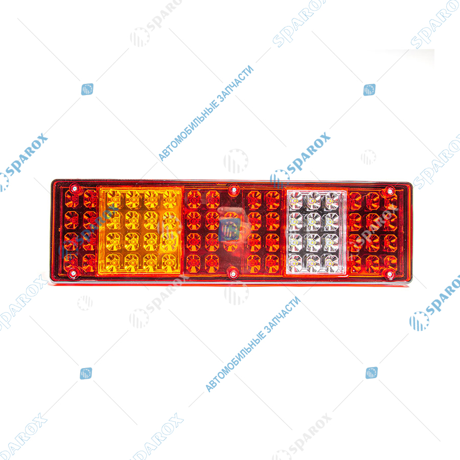 7452-3716-10 AE Фонарь задний, КамАЗ, МАЗ, УРАЛ, левый, светодиодный, с боковым габаритом, со светоотражателем, с подсветкой номера, жгут с вилкой сцаз, 24 В