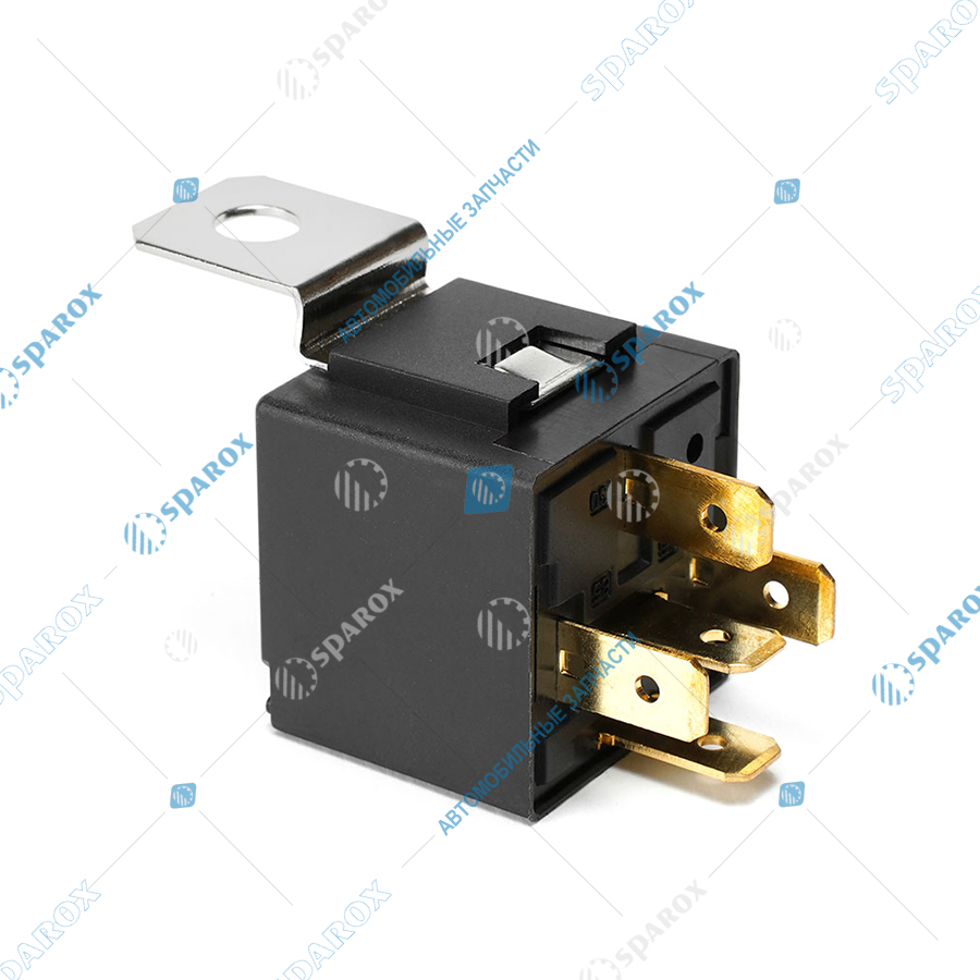 75-3777 AE Реле стартера (5-и контактное), ГАЗ, ВАЗ, УАЗ, 12 В, 30/20 А, переключающее, с кронштейном (карман под кронштейн), медные контакты, в блистере (ан. 90.3747, 98.3777)