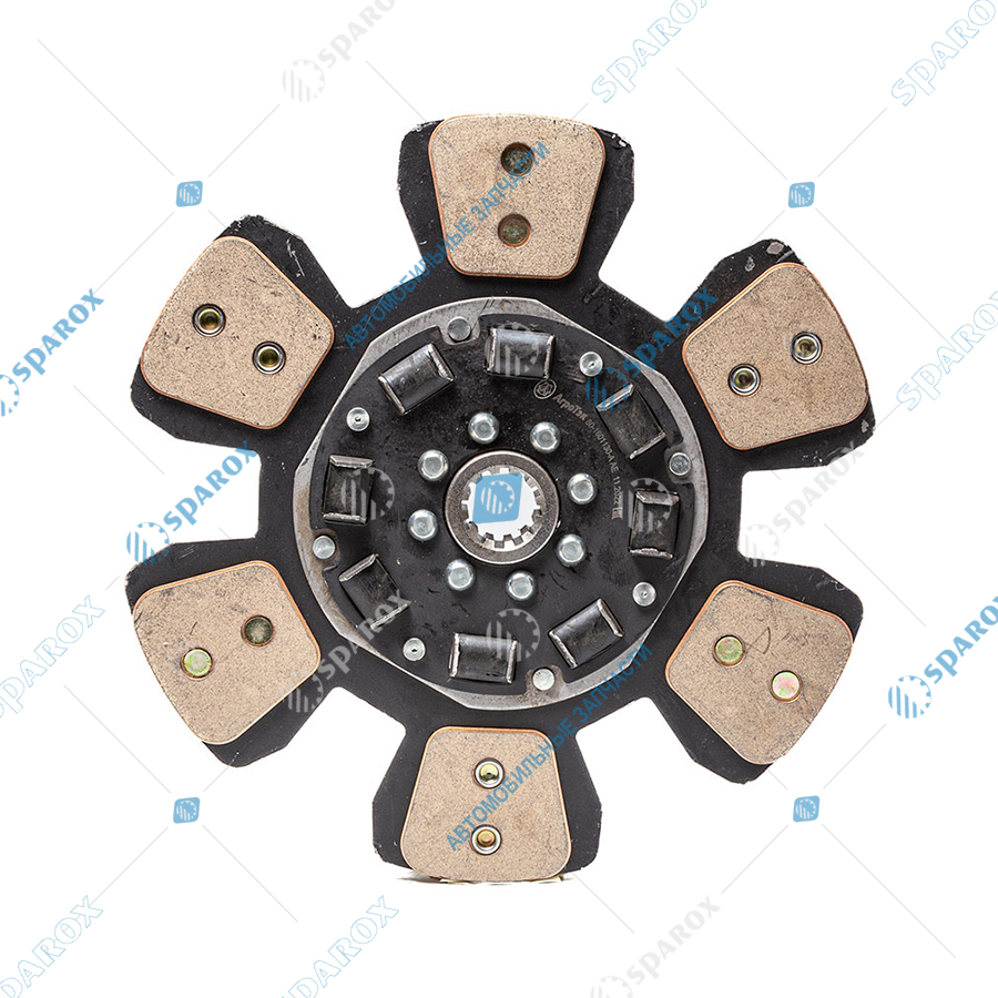 80-1601130-А AE Диск сцепления ведомый, МТЗ, 6 лепестков, с резиновыми демпферами, с металлокерамической накладкой, d=340мм (ан. LUK 332001410)