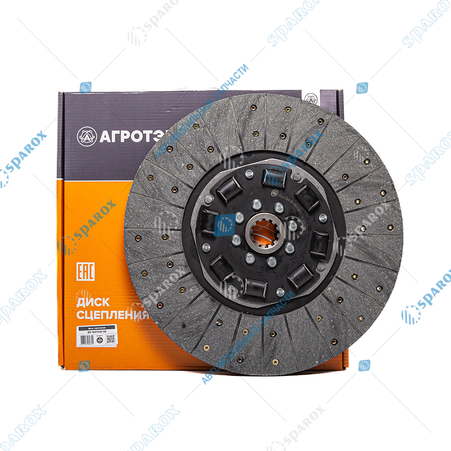 85-1601130 AE Диск сцепления ведомый, МТЗ, с резиновыми демпферами, d=340мм