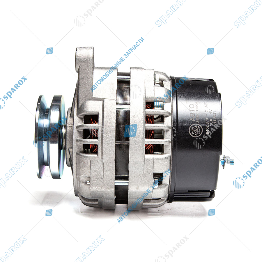 9402-3701-17 АЕ Генератор ГАЗ, УАЗ дв. УМЗ 14 В, 90 А, 1-ручьевой, узкий шкив 10 мм (ан. 3282.3771)