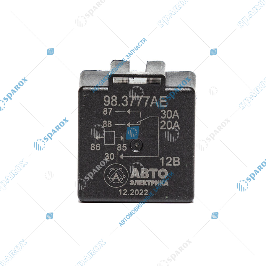 98-3777 AE Реле стартера (5-и контактное), ГАЗ, ВАЗ, УАЗ, 12 В, 30/20 А, переключающее, с кронштейном (карман под кронштейн) (ан. 90.3747, 75.3777)
