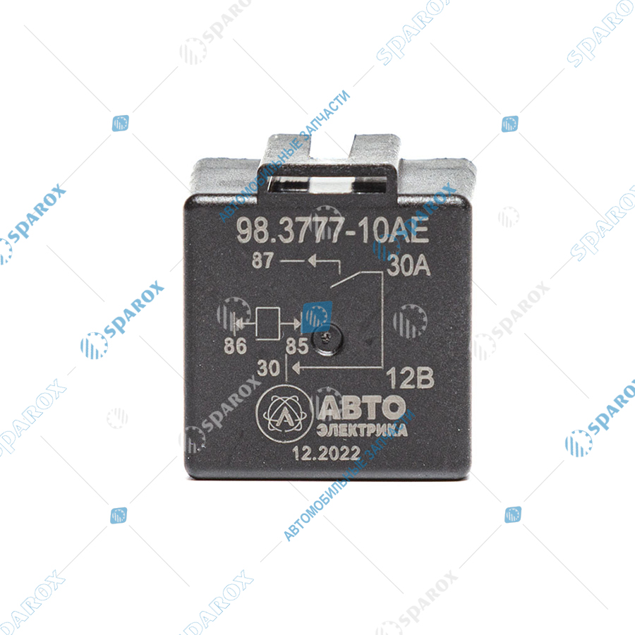98-3777-10 AE Реле стартера (4-х контактное), ГАЗ, ВАЗ, УАЗ, ПАЗ, 12 В, 30 А, замыкающее, с кронштейном (карман под кронштейн) (ан. 90.3747-10, 75.3777-10)