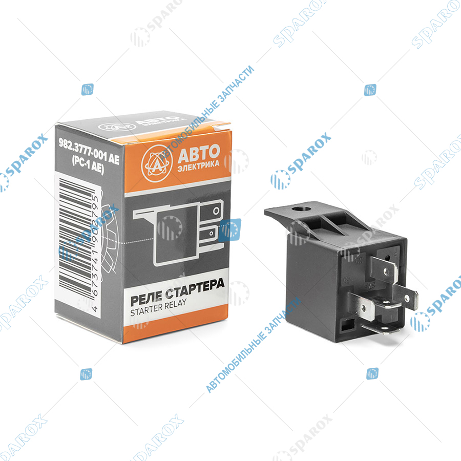 982-3777-001 AE Реле стартера (5-и контактное), ВАЗ, ГАЗ, УАЗ, 12 В, 40 А, переключающее, с кронштейном  (ан. 752.3777, 902.3747)