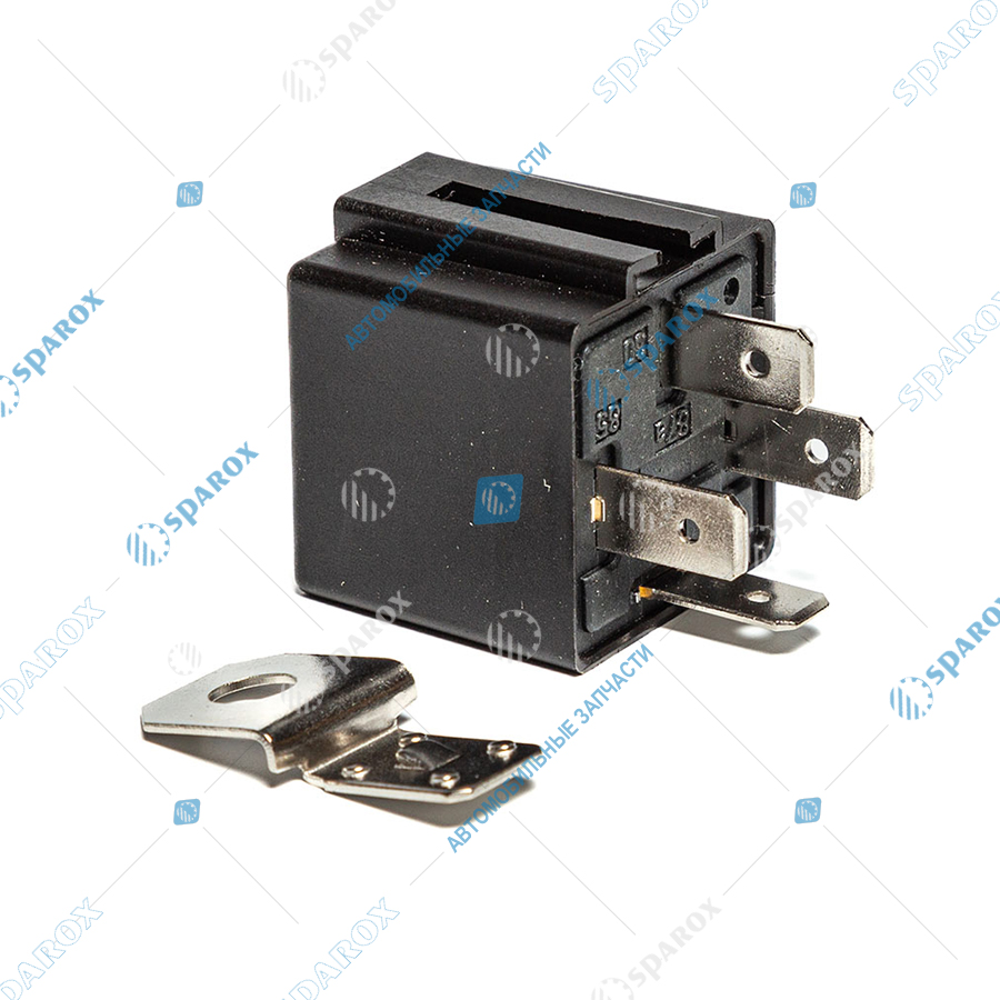 982-3777-10 AE Реле стартера (4-х контактное), ГАЗ, ВАЗ, CHEVROLET, 12 В, 30 А, замыкающее, с кронштейном (карман под кронштейн) и помехоподавляющим резистором (ан. 902.3747-10, 752.3777-10)