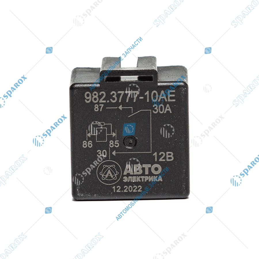 982-3777-10 AE Реле стартера (4-х контактное), ГАЗ, ВАЗ, CHEVROLET, 12 В, 30 А, замыкающее, с кронштейном (карман под кронштейн) и помехоподавляющим резистором (ан. 902.3747-10, 752.3777-10)