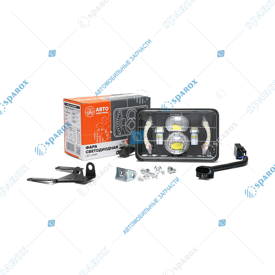 АЕ-FG308-RT-LED Фара светодиодная, МТЗ, КЗК, РОСТСЕЛЬМАШ, 9-30 В (ближний/дальний свет, ДХО, поворотник), прямоугольная (ан. ФГ308)
