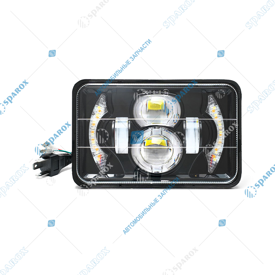 АЕ-FG308-RT-LED Фара светодиодная, МТЗ, КЗК, РОСТСЕЛЬМАШ, 9-30 В (ближний/дальний свет, ДХО, поворотник), прямоугольная (ан. ФГ308)